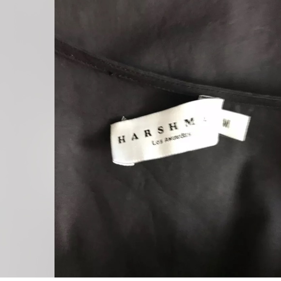 HARSHMAN Anthropologie Farah Popover Blouse Shirt Top Black Asymmetrical VNeck - Picture 11 of 13